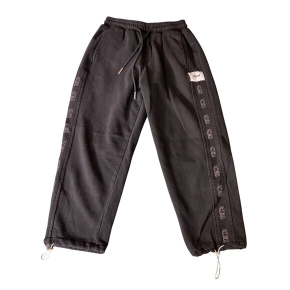 Butcher Youth Black Sweatpants Medium Rapstar Cher Drawstring Waist and Cuffs - Picture 1 of 8